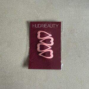 Huda Beauty Pink Heart Hair Clips Set of 4 Limited Edition